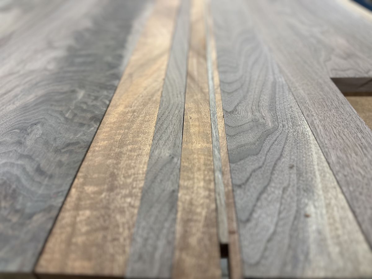 The strips laid out before glue up