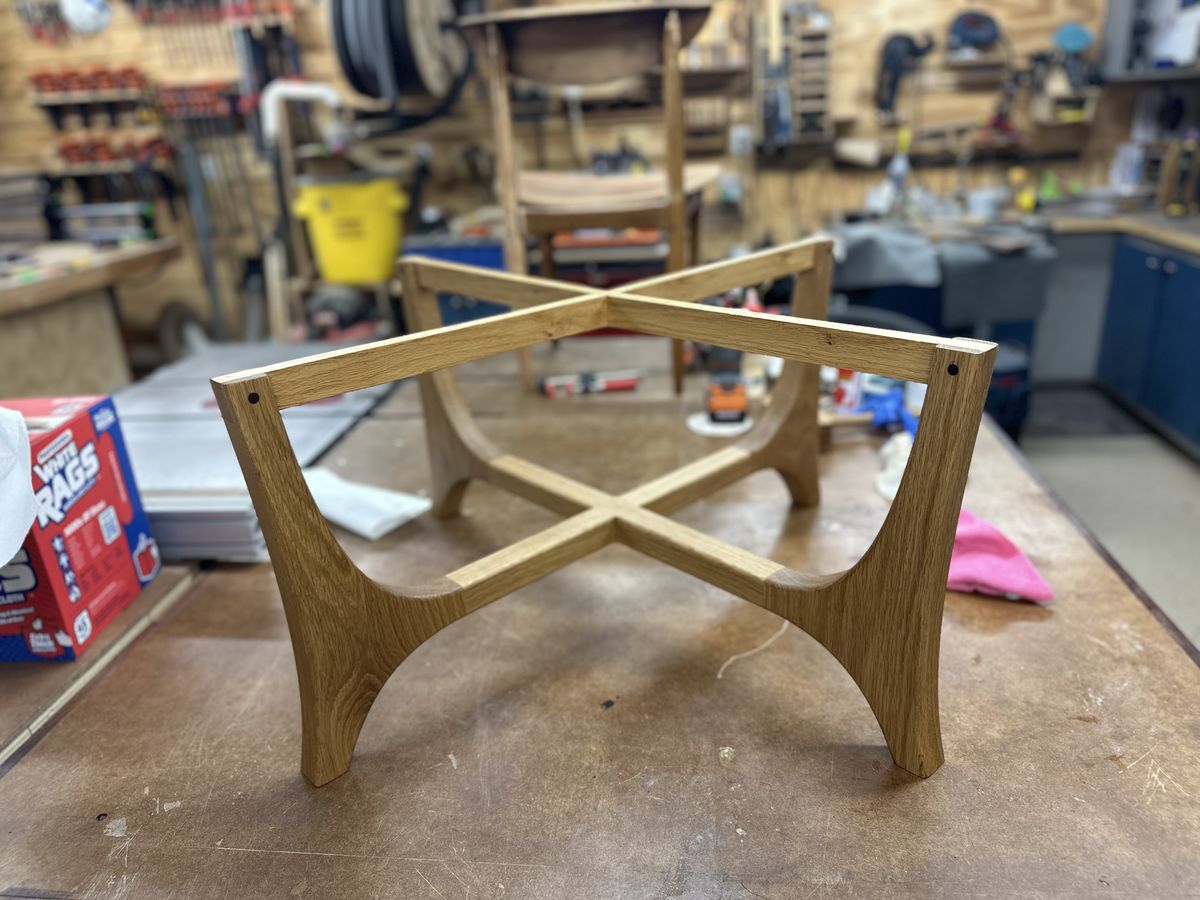 The base coming together on the bench