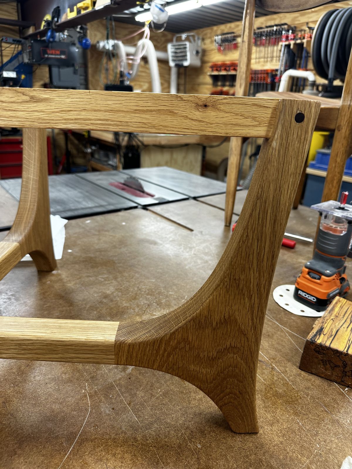 Done, sculpted legs and an X stretcher