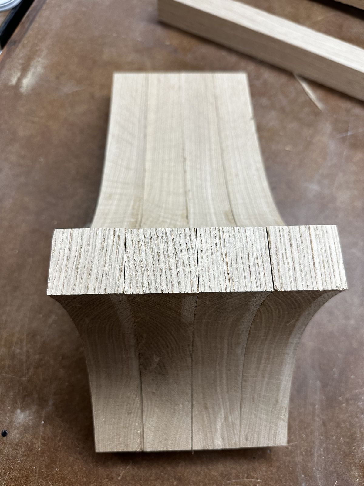 Domino mortises in one of the legs