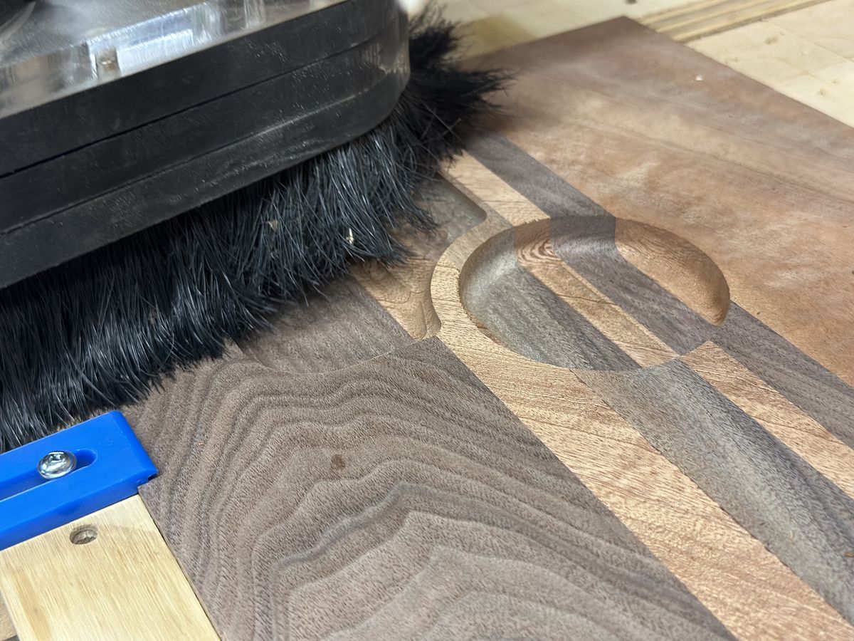 The CNC cutting the top round