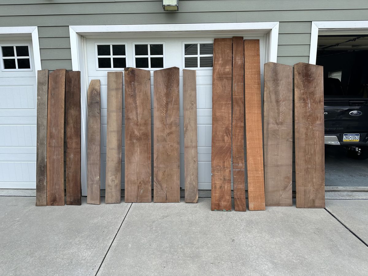 Rough sapele, picked up and laid out
