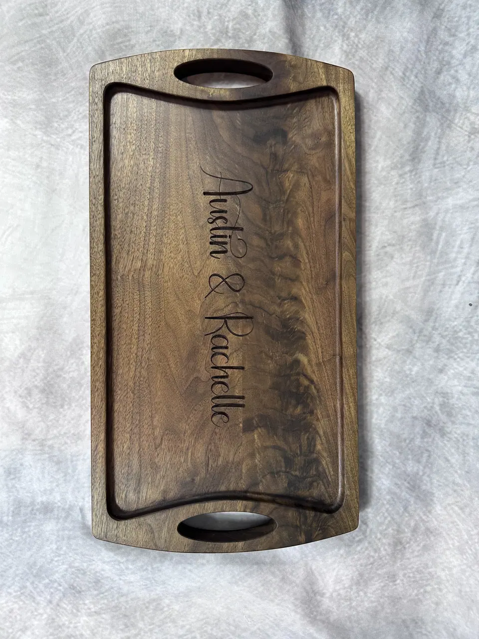 Custom Walnut Ottoman Tray