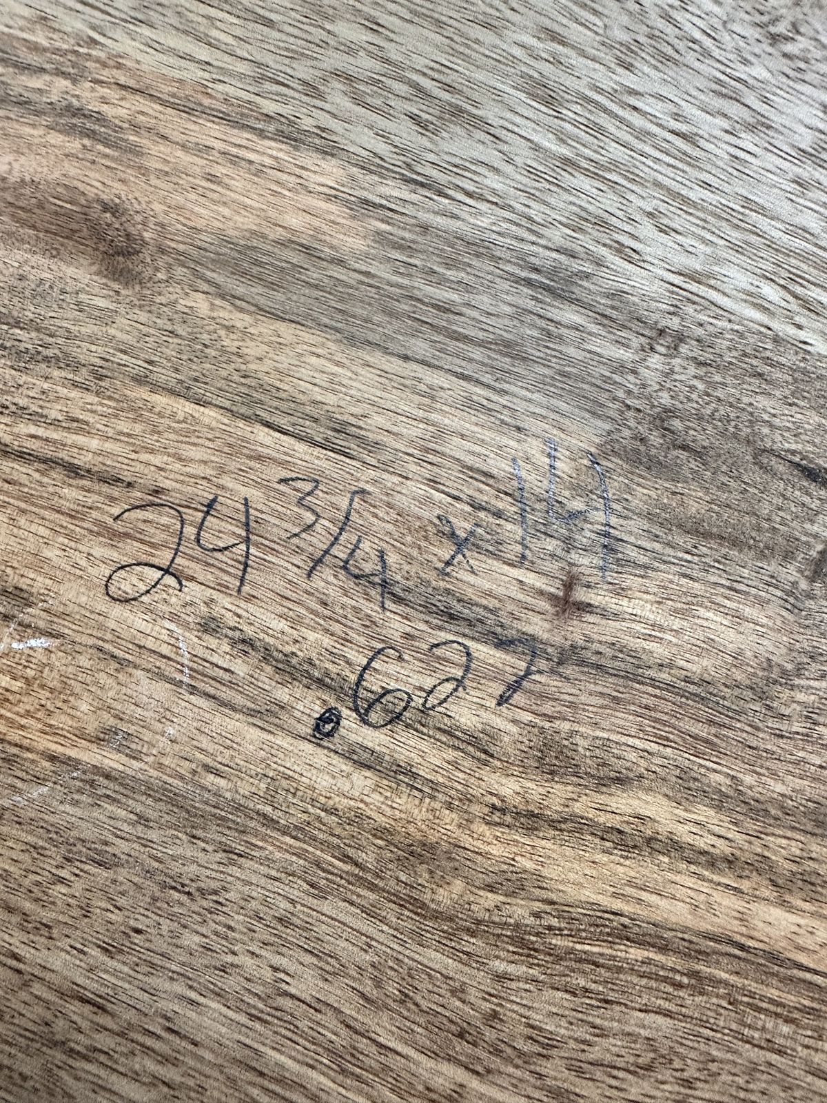 Rough walnut with my pencil marks on it