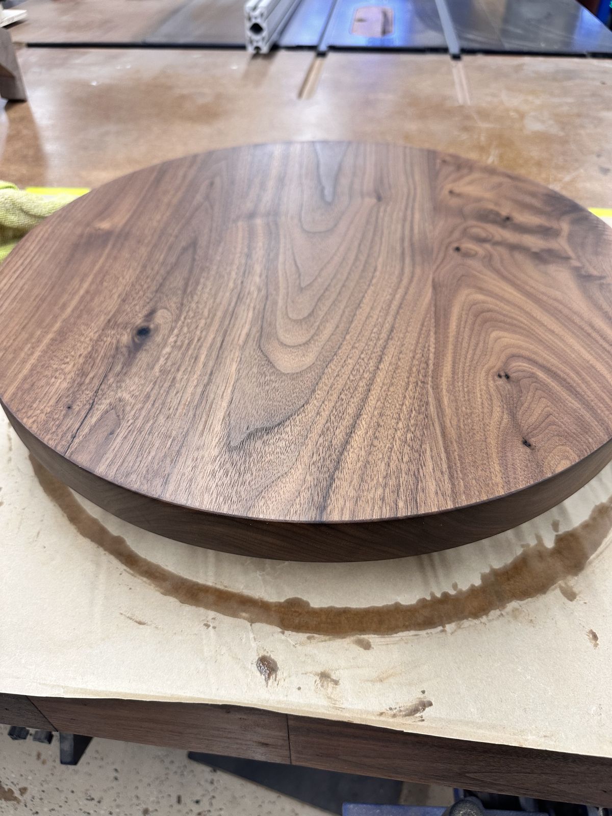 Oil on the top, still dripping off the edge