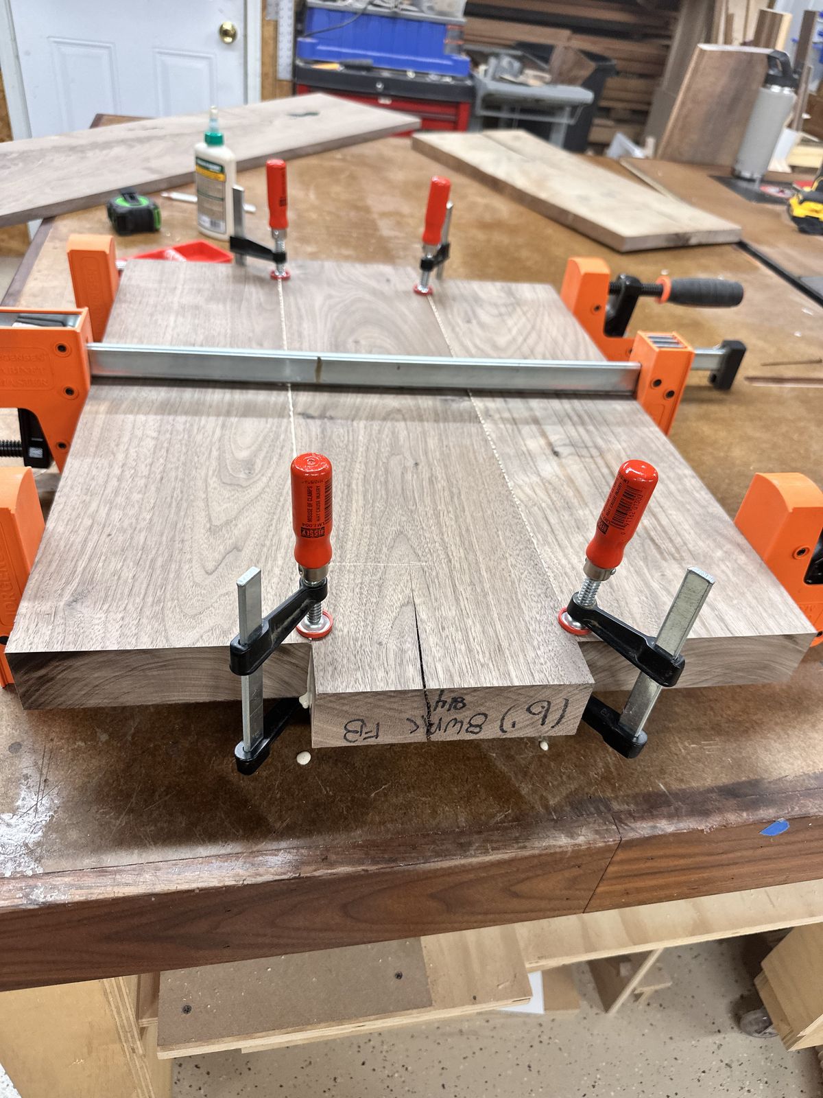 Gluing up the panel for the top