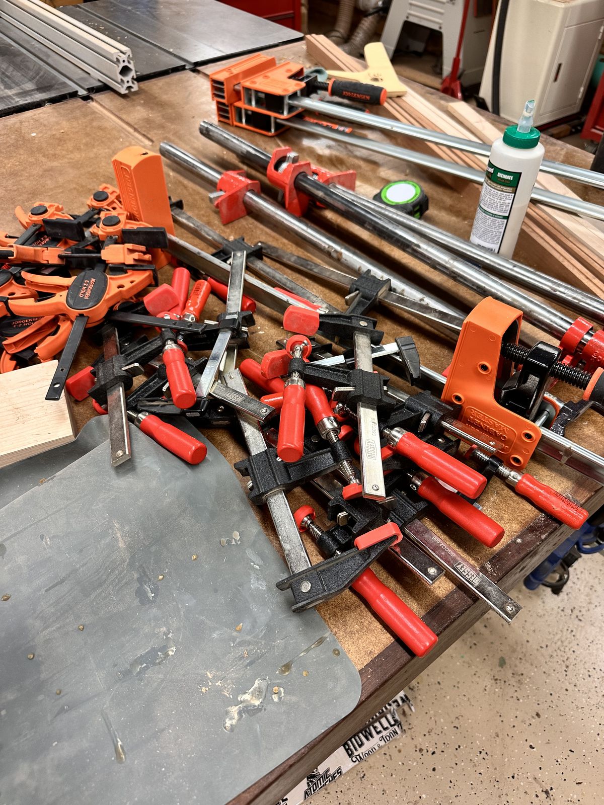 I own a lot of clamps, and this build used most of them