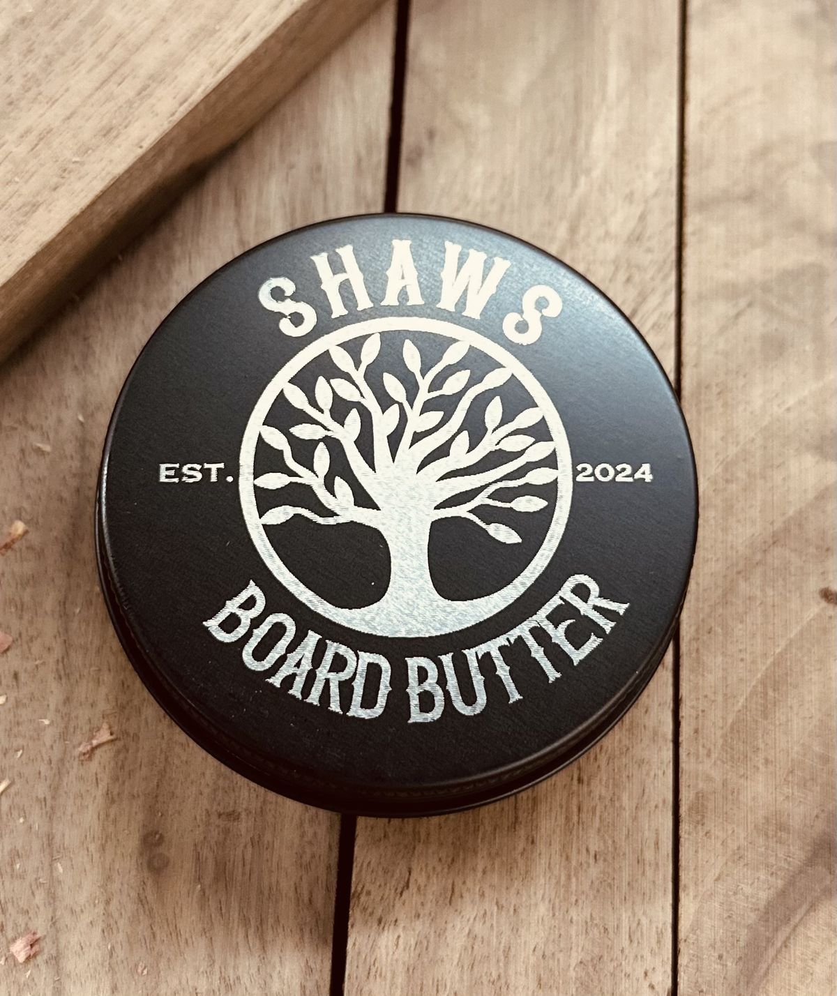 Shaw's Board Butter, a handmade coconut oil and beeswax blend for cutting board care