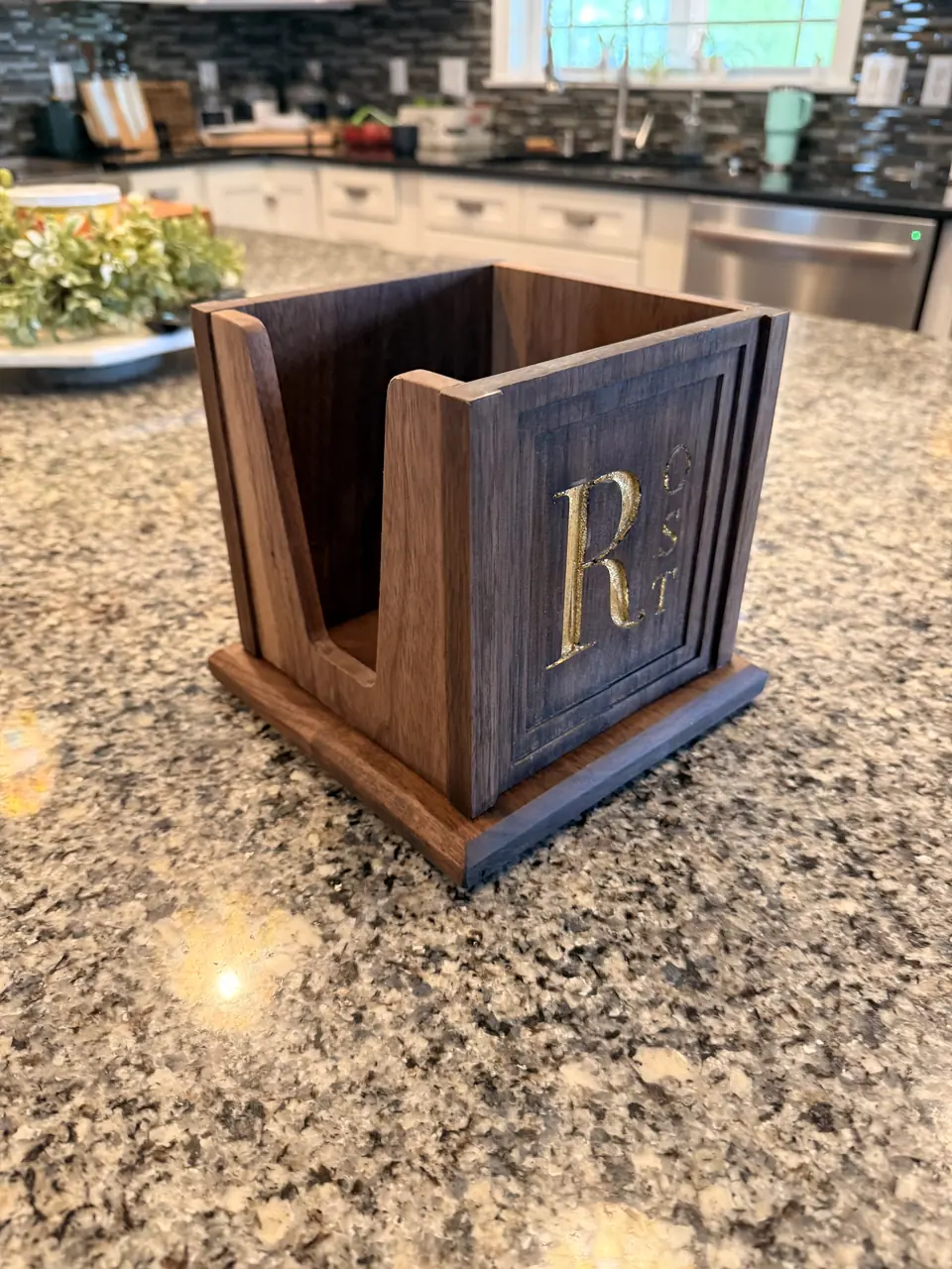 Walnut Cocktail Napkin Holders
